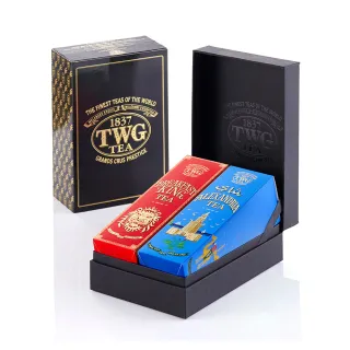 【TWG Tea】時尚茶罐雙入禮盒組 國王早餐茶130g+亞歷山大綠茶 100g(紅茶+綠茶)