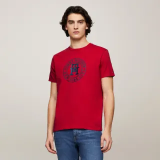 【TOMMY HILFIGER】官方旗艦館 Timothy Roundel Logo印花T恤_紅色