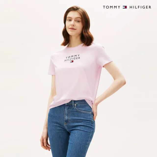 【TOMMY HILFIGER】官方旗艦館 基本款層疊標誌 T 恤_粉紅色