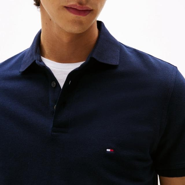 【TOMMY HILFIGER】官方旗艦館 彈性修身 Polo 衫 _藍色