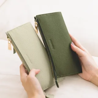 【CHENSON】 超薄第一代 8卡長夾 外側附獨立零錢袋 皮夾(W20413)