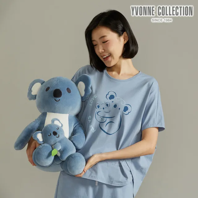 【YVONNE 以旺傢飾】無尾熊親子抱枕(勿忘草藍)