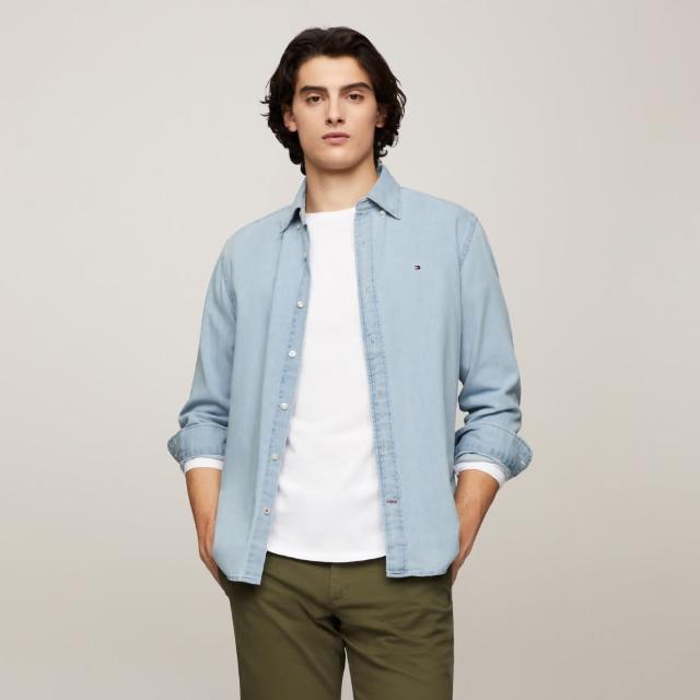 【TOMMY HILFIGER】官方旗艦館 淺色牛仔襯衫_藍色
