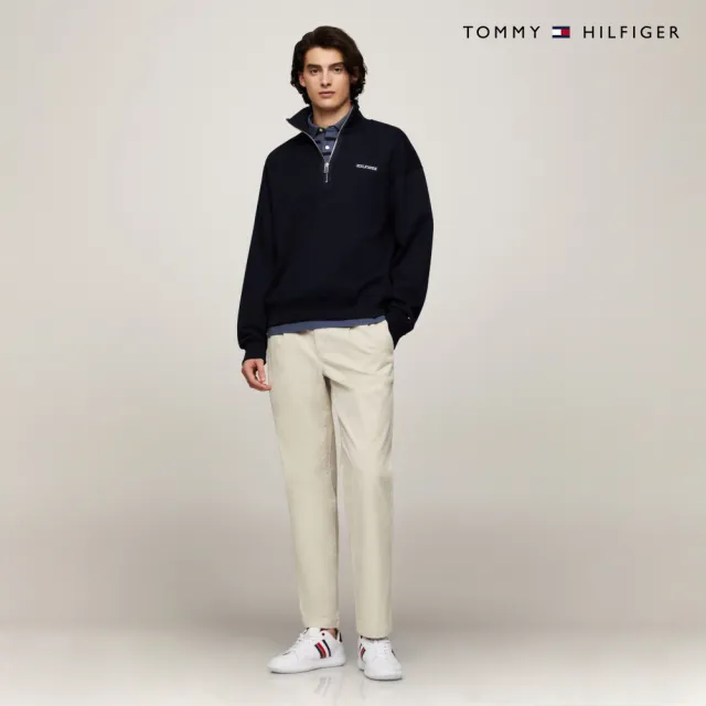 【TOMMY HILFIGER】官方旗艦館 精緻條紋彈性 Polo 衫_藍色