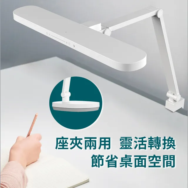 【PHILIPS 飛利浦照明】66251軒璽二代座夾兩用智慧全光譜護眼檯燈(PD060)