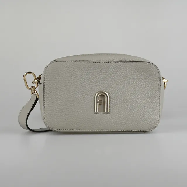 【FURLA 芙拉】FURLA Primula拉鍊斜背雙面包(迷你/大理石灰)