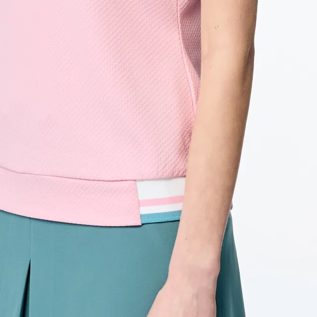 【PING】女款束下擺吸濕排汗高爾夫短袖立領上衣-粉(GOLF/高爾夫球衫/RA25121-15)