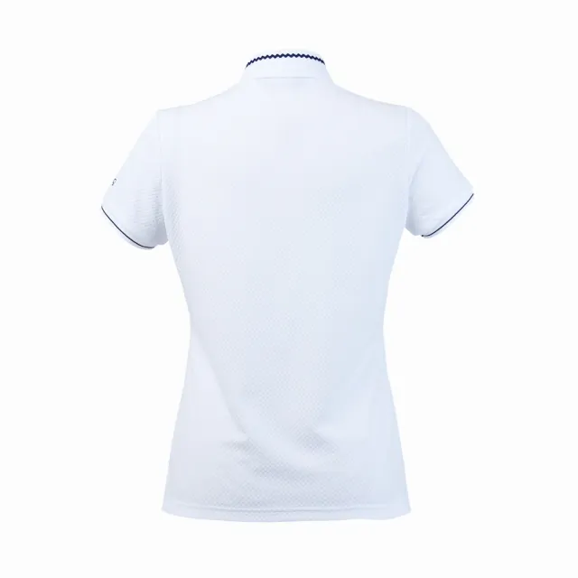 【PING】女款胸前印花吸濕排汗短袖立領上衣-白(GOLF/高爾夫球衫/RA25122-87)