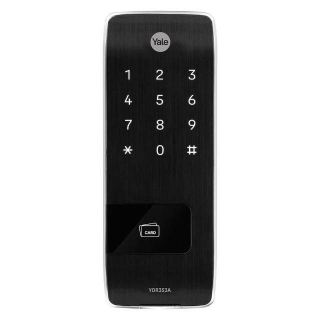 【Yale 耶魯】YDR343A卡片密碼電子輔助鎖-黑色(含基本安裝)