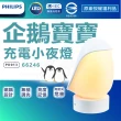 【Philips 飛利浦】單入 66246 企鵝寶寶 充電小夜燈 PO013 磁吸小夜燈(盒損新品)