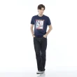 【NAUTICA】官方旗艦 男裝  科技感金屬色LOGO短袖T恤(深藍色)