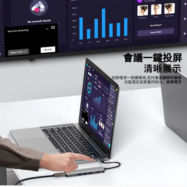 【ANTIAN】五合一多功能HUB轉接器 HDMI轉接線 USB集線器 Mac筆電轉接頭