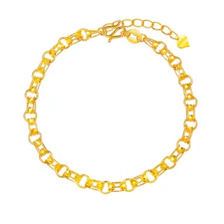 【Just Gold 鎮金店】環繞流光 黃金手鍊