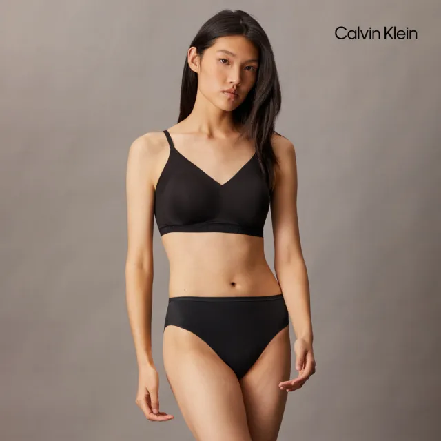【CALVIN KLEIN】官方旗艦館 CK 超細纖維薄襯三角無鋼圈胸圍_黑色