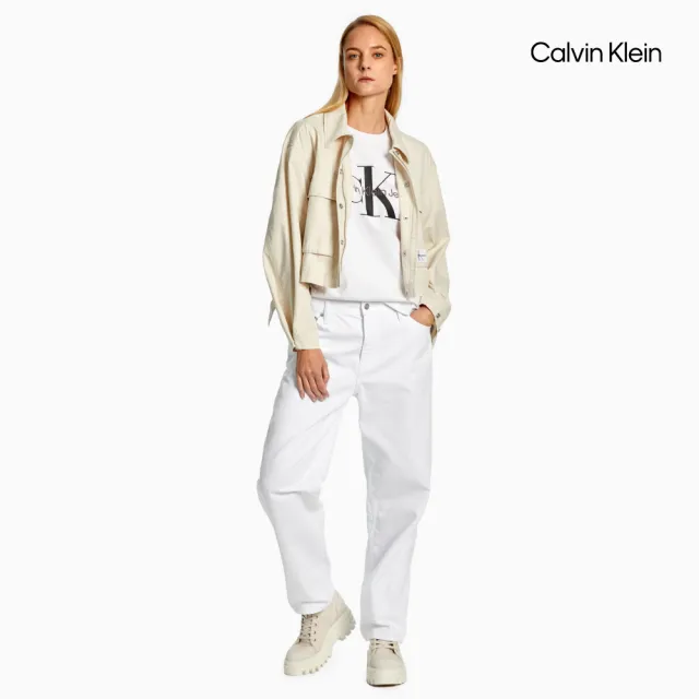 【CALVIN KLEIN】官方旗艦館 CK 有機棉 Monogram 上衣_白色