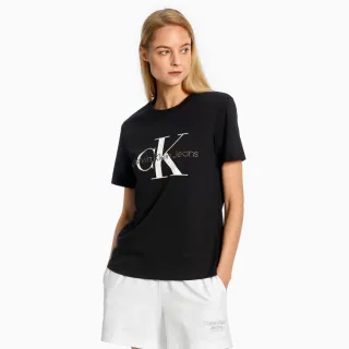 【CALVIN KLEIN】官方旗艦館 CK 有機棉 Monogram 上衣_黑色