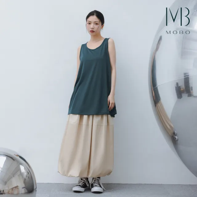 【MO-BO】MIT-Q彈環保紗-涼感抗菌防曬傘狀長版背心