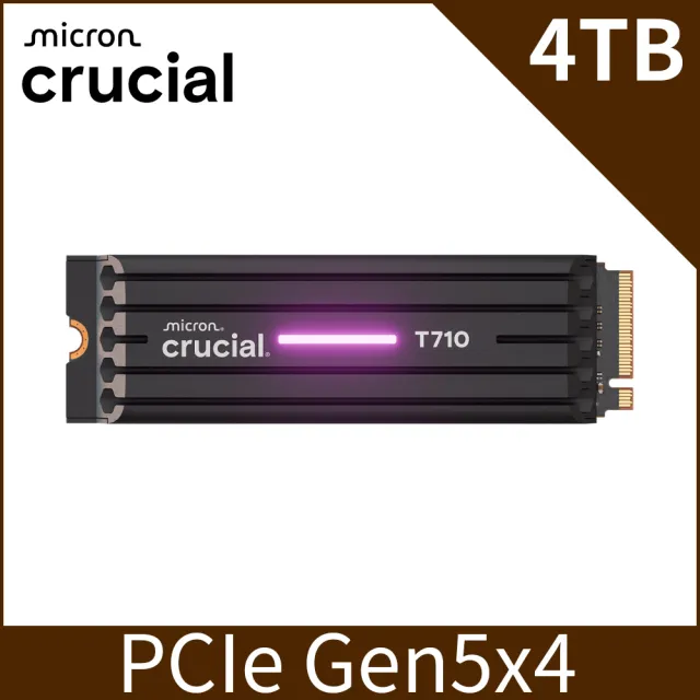 【Crucial 美光】T710 Gen5 2280 M.2 4TB SSD固態硬碟(含原廠散熱片/CT4000T710SSD5)
