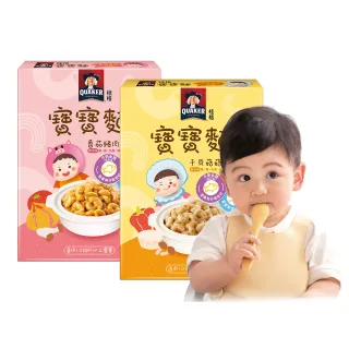 【QUAKER 桂格】寶寶麵任選 150gx3包 x2盒(番茄豬肉/干貝菇菇 添加虱目魚精 10個月以上適用)
