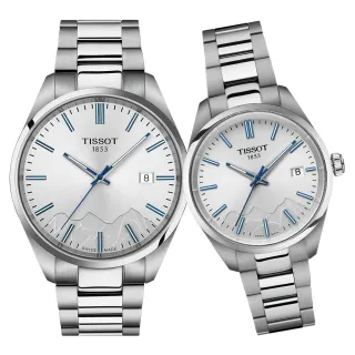 【TISSOT 天梭】少女峰限定款 PR100系列 簡約時尚對錶-40+34mm/銀(T1504101103100/T1502101103101)