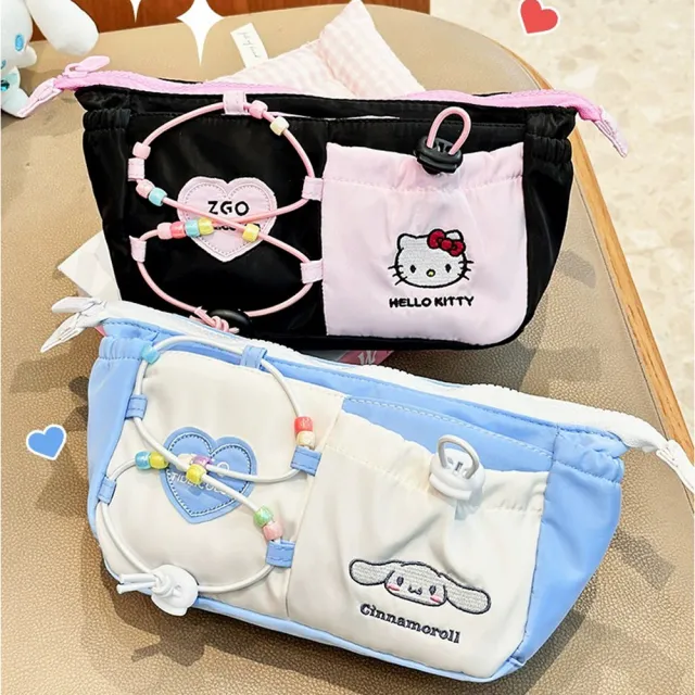 【SANRIO 三麗鷗】清新甜美ins風大容量筆袋鉛筆盒收納袋-大耳狗/凱蒂貓/帕帢狗(文具收納袋)