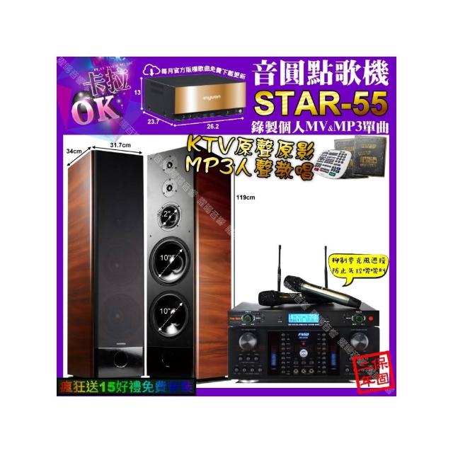 【音圓】卡拉OK組合(STAR-55+FNSD HR-2502N+TDF K-105+YAKO AD-300U/音響設備)