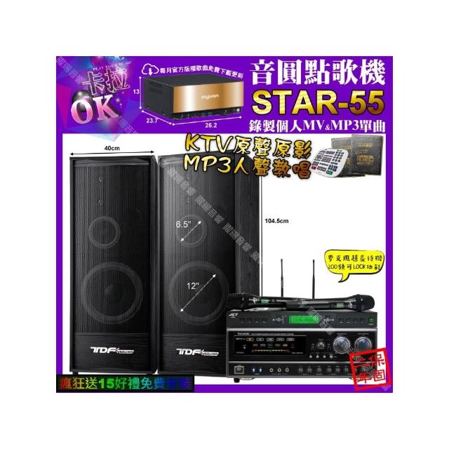 【音圓】STAR-55+NaGaSaKi DSP-X1BT+TDF K-124+JCT J-9953(卡拉OK組合/音響設備)