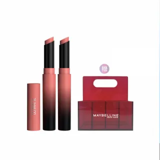 【MAYBELLINE 媚比琳】煙燻柔霧奶霜唇膏 #小煙管(2入組)