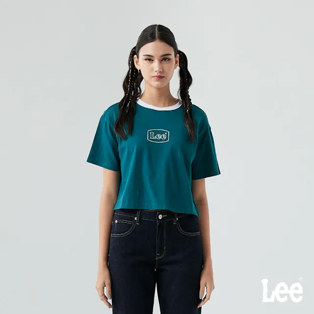 【Lee】女裝 短袖T恤 / 短版 胸前盾牌小LOGO 共4色 季節性版型(LB502060)