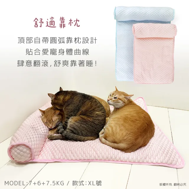 【貓本屋】冰絲涼感 豆豆寵物睡墊靠枕(L號/60x40cm)