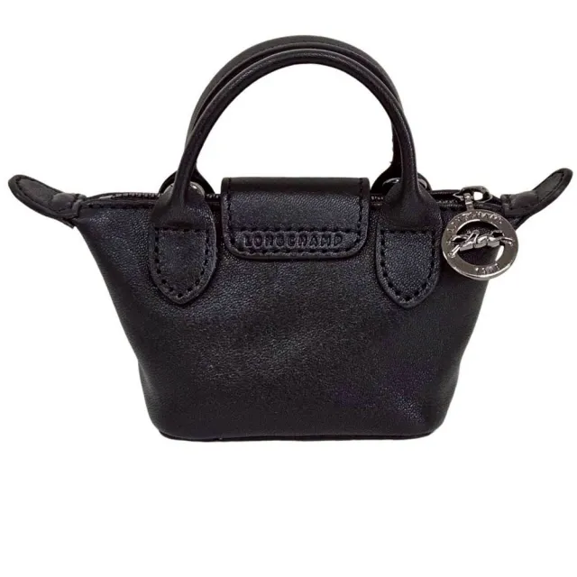 【LONGCHAMP】超迷你/黑/豬肝紅 LE MINI PLIAGE CUIR系列斜背水餃包(贈原廠防塵袋紙袋/七夕情人節)