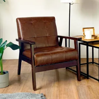 【JUSTBUY】伊納里復古單人沙發-SS0019 實木沙發 單人沙發 懶人沙發 休閒椅 孝親椅(一般地區免運)