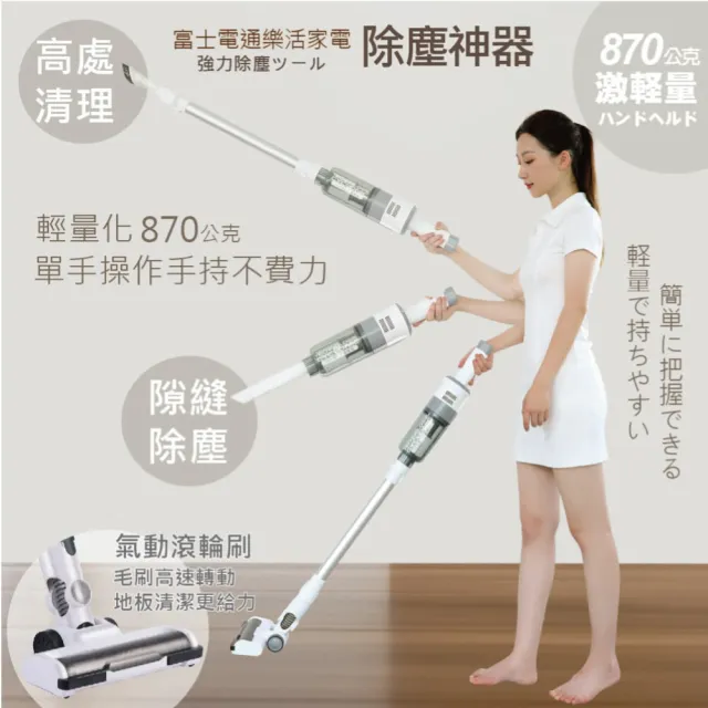【Fujitek 富士電通】勁渦流手持無線吸塵器 無線吸塵器 輕量化 吸塵器(FTV-RH610)