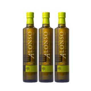 【Alonso 阿隆索】特級初榨橄欖油 500mlx3瓶(酸值低於0.2%是稀有珍貴的橄欖油)