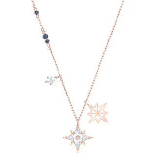 【SWAROVSKI 施華洛世奇】Symbolic 鏈墜 星星 白色 鍍玫瑰金色(情人節禮物)