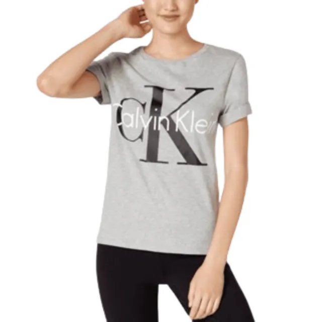【Calvin Klein】CK 反摺袖印刷logo 短袖 上衣 短T T恤(美國平行輸入)