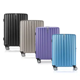 【Samsonite 新秀麗】25吋 ENOW 可擴充大容量輕量PC防盜拉鍊避震輪前掛鉤行李箱/旅行箱(多色可選)