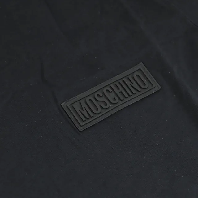 【MOSCHINO】簡約經典電繡布章小熊LOGO棉質短T恤(黑)