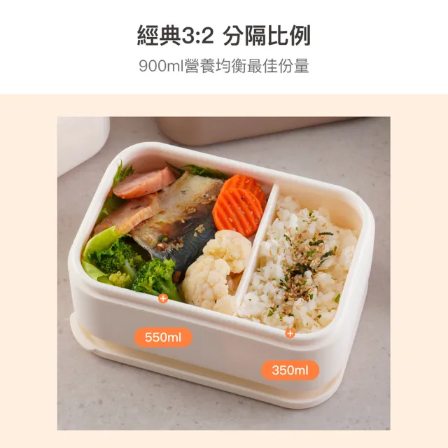 【LocknLock 樂扣樂扣】官方直營 方方矽膠分隔便當盒 900ml(兩色任選/分隔保鮮盒/便當盒/鉑金矽膠)