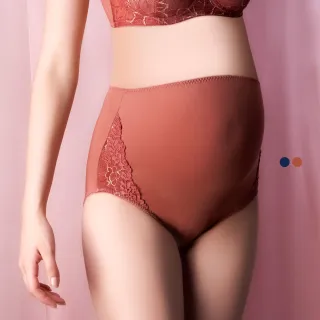 【Gennies 奇妮】孕婦內褲 蕾絲高腰內褲 歐歐咪妮系列(紅 深藍 超值)