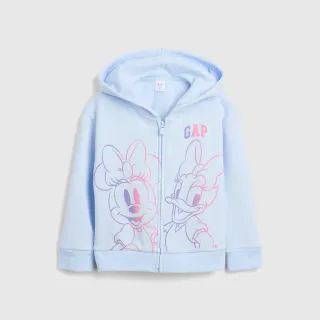【GAP】女幼童裝 Gap x Disney迪士尼聯名 Logo印花米奇造型連帽外套-淺藍色(804628)