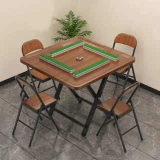 【匠俱】折疊麻將桌 80*80*74cm(摺疊餐桌 折疊桌子 多功能手動棋牌桌 簡易吃飯餐桌)