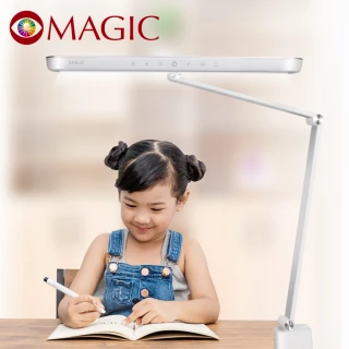 【MAGIC】大視界LED雙臂夾燈 夾式-時尚銀(MA628)