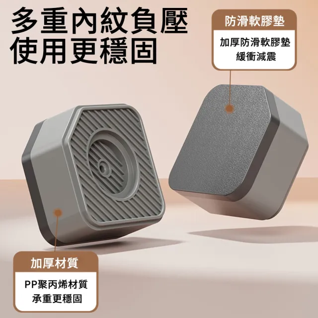 【MUAN】洗衣機增高防滑腳墊4入組(減震緩衝防潮底座 冰箱家具墊高架 靜音防位移)