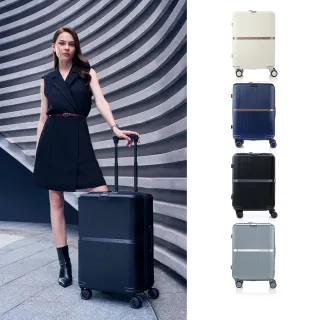 【Samsonite 新秀麗】20吋 MINTER 防盜拉鍊輕量PC前掛釦避震輪登機箱/行李箱/旅行箱(多色可選)