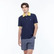 【NAUTICA】官方旗艦 男裝  撞色領口滾邊短袖POLO衫(深藍色)