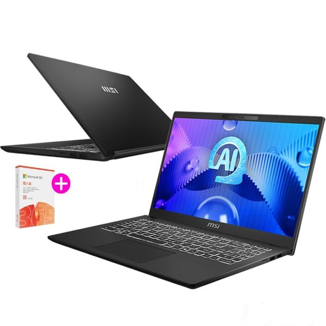 M365★【MSI 微星】15.6吋 Ultra 5 135H AI輕薄效能筆電(Modern 15 H AI/16G/512G SSD/W11/C1MOG-213TW)
