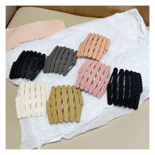【MISA】編織髮箍 摺疊髮箍/韓國設計時尚麥穗編織便攜摺疊髮箍 髮圈(4色任選)