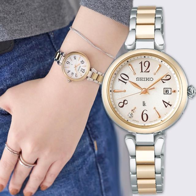 【SEIKO 精工】LUKIA 花卉系列鈦金屬太陽能電波鑽石女錶 送禮 禮物 推薦(SSQW086J/1B32-0BK0K)
