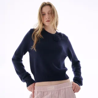 【MARDI MERCREDI】出清品 圓領毛衣 海軍藍 玫瑰 CASHMERE CREW NECK ROSE